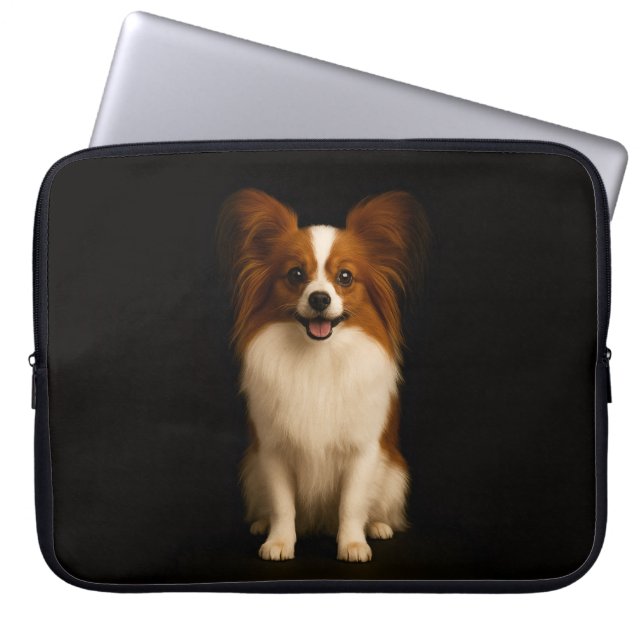 Capa Para Notebook Bolsa para Laptop Preta 4 Luxe, Papillon Refinado (Frente)