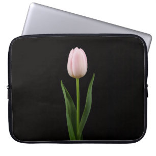 Capa Para Notebook Bolsa para Laptop Preta 4 Luxe, Tulipa Rosa Bege