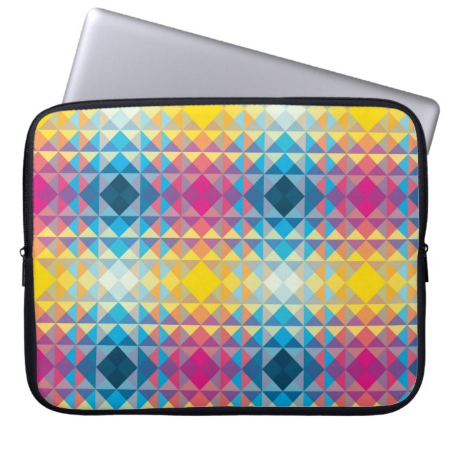 Capa Para Notebook Bolsa para Laptop - Triângulos Geométricos Espelha (Frente)