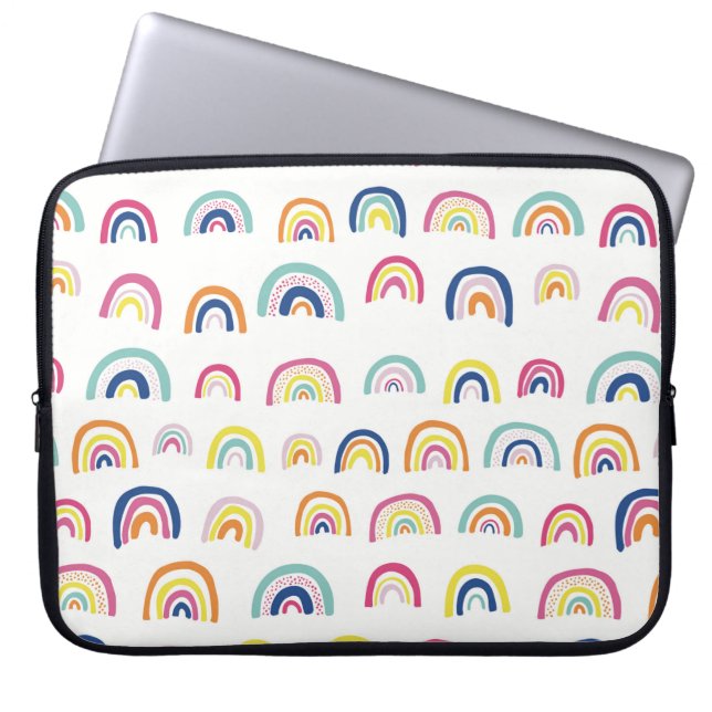 Capa Para Notebook Bolsa para Laptop White Multi Rainbow (Frente)