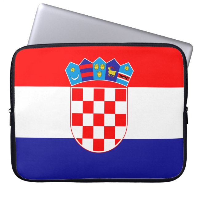 Capa Para Notebook Bolsa Profissional para Laptop com Bandeira Croata (Frente)