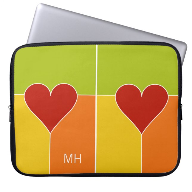 Capa Para Notebook Bolsas de laptop de monograma personalizado de pad (Frente)