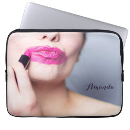 Capa Para Notebook Bolsas de laptop de nome personalizado Lipstick nã