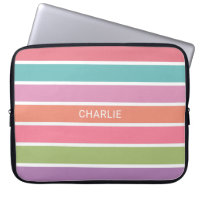Bolsas de laptop de nomes personalizados de Stripe