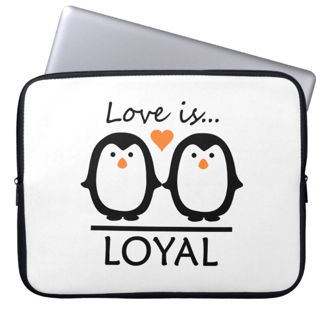 Capa Para Notebook Bolsas de laptop de Pinguim Amor (Frente)