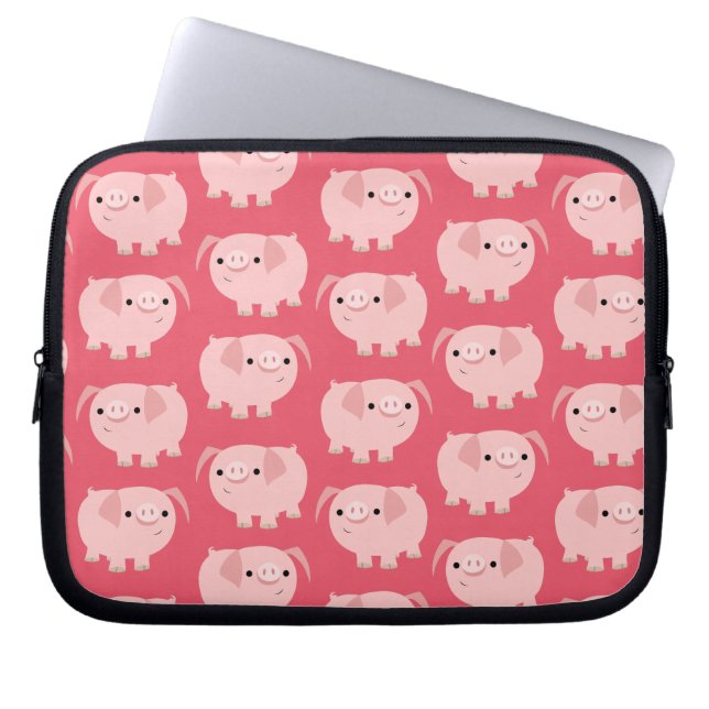Capa Para Notebook Bolsas de laptop de Porcos de Cartoon Bonitos (Frente)