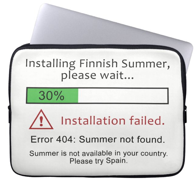 Capa Para Notebook Bolsas de laptop finlandesas de verão engraçadas (Frente)
