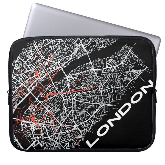 Capa Para Notebook Bolsas de laptop mapeadas de Londres (Frente)