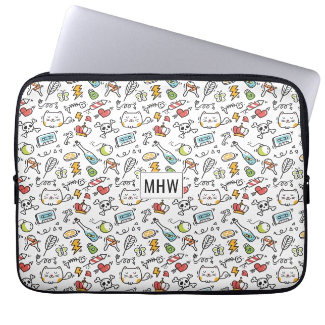 Capa Para Notebook Bolsas de laptop personalizadas de monograma do pa (Frente)