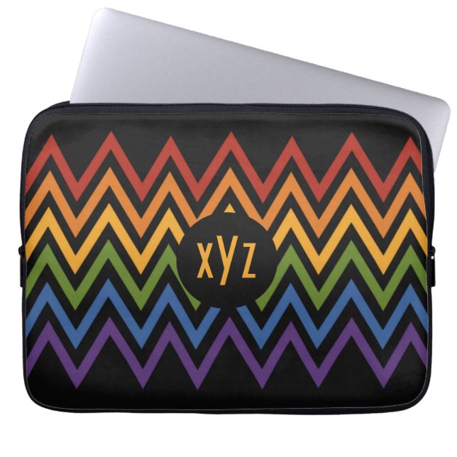 Capa Para Notebook Bolsas de laptop personalizadas do Rainbow Chevron (Frente)