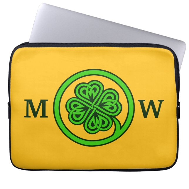 Capa Para Notebook Bolsas de laptop personalizadas Tribal Shamrock (Frente)