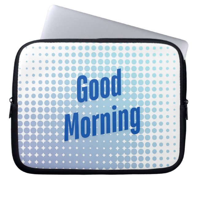 Capa Para Notebook Bom Dia Pontos Azuis (Frente)