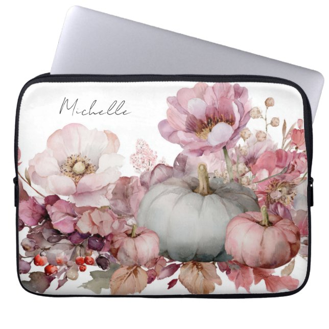 Capa Para Notebook Bombas de outono e flores (Frente)