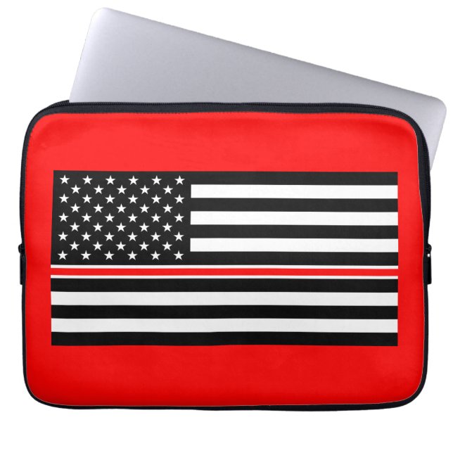 Capa Para Notebook Bombeiros Heróis da Thin Red Line Bandeira America (Frente)