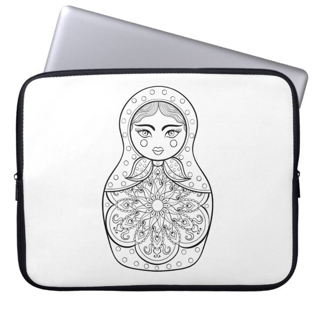 Capa Para Notebook Boneca elegante do russo (Frente)