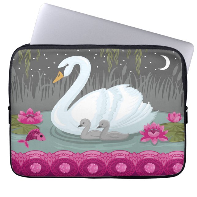 Capa Para Notebook Bonita Bolsa de laptop Swan (Frente)