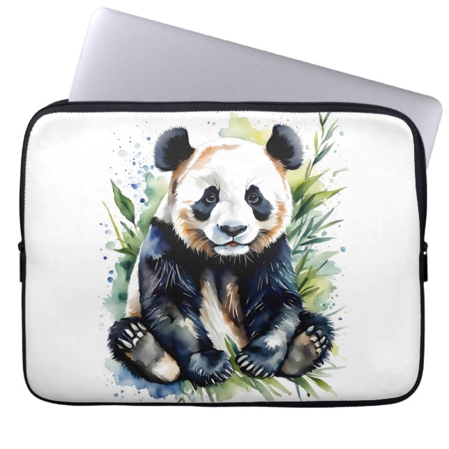 Capa Para Notebook Bonita Watercolor Panda Bear (Frente)