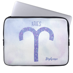 Capa Para Notebook Bonito Aries - Sinal de astrologia - Roxo Personal