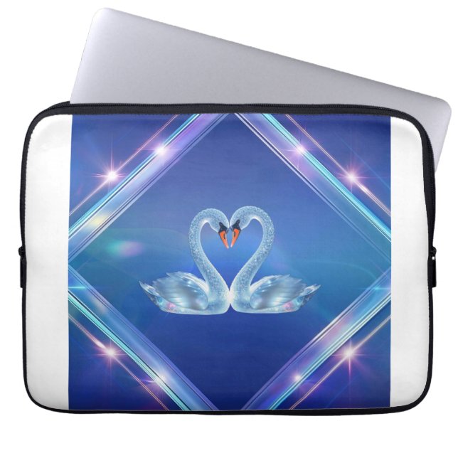Capa Para Notebook Bonito Diamond Swan Eletrônicos Bag (Frente)
