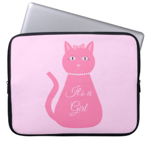 Capa Para Notebook Bonito Gato De Bebê Rosa
