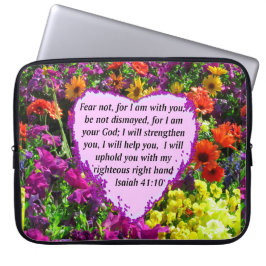 CAPA PARA NOTEBOOK BONITO ISAIAH 41:10 FLORAL DESIGN