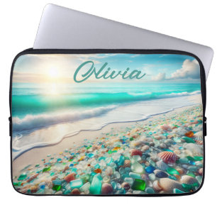 Capa Para Notebook Bonito Ocean Beach com vidro marítimo personalizad