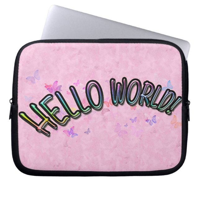 Capa Para Notebook Bonito Rainbow Hello World (Frente)