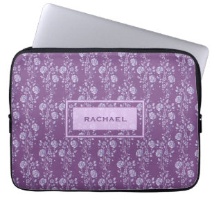 Capa Para Notebook Bonito Roxo e Lilac Floral Personalizado