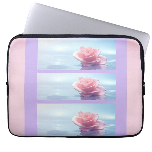 Capa Para Notebook Bonito Saco de Eletrônicos de Rosas Rosa Elegante (Frente)