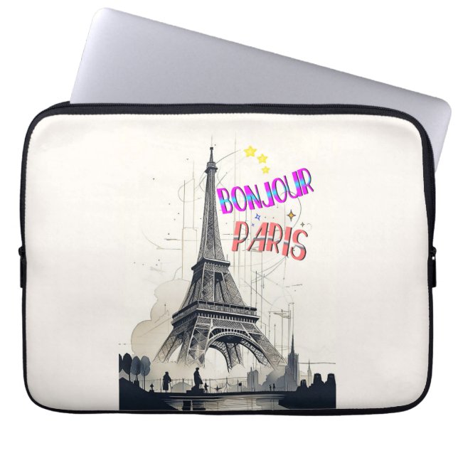 Capa Para Notebook Bonjour Colorful Paris (Frente)