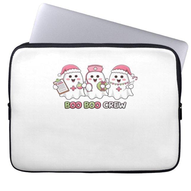 Capa Para Notebook Boo Boo Crew Natal, Enfermeira Fantasma Sobredimen (Frente)