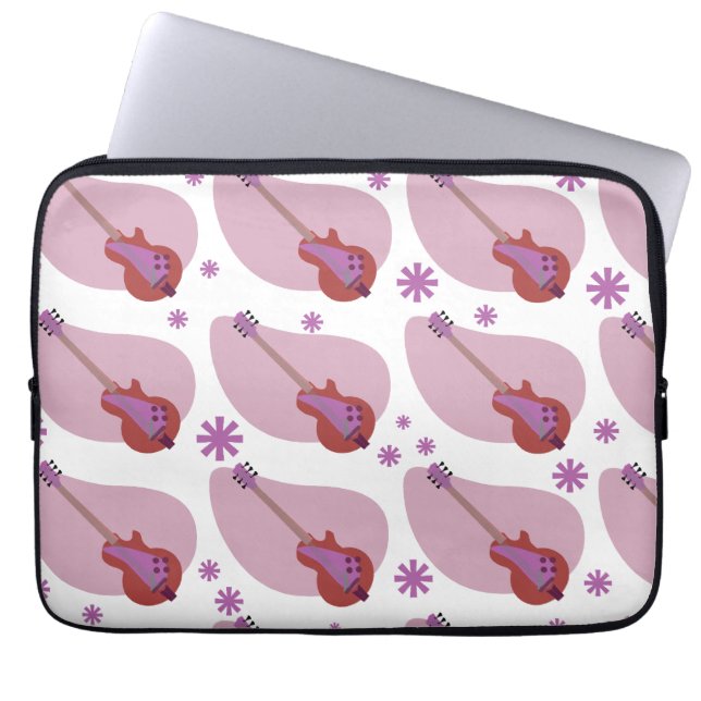 Capa Para Notebook Boomerang Guitarras Rosa Design  (Frente)