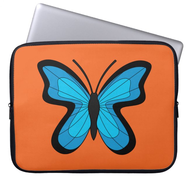 Capa Para Notebook Borboleta Azul (Frente)