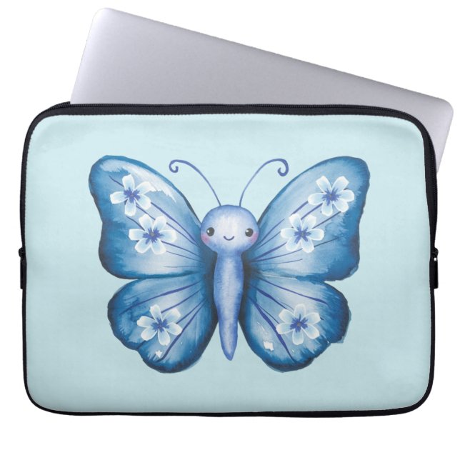 Capa Para Notebook Borboleta Azul (Frente)