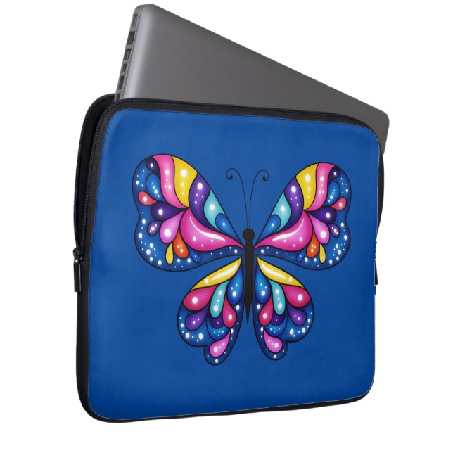 Capa Para Notebook Borboleta Colorida Vibrante (Frente Esquerda)