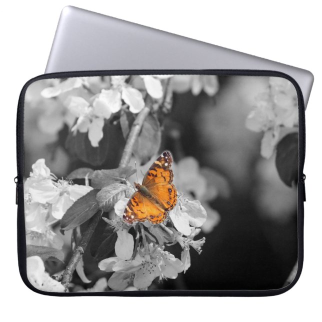 Capa Para Notebook Borboleta-Dama Americana Na Bolsa de laptop Do Flo (Frente)