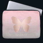 Capa Para Notebook Borboleta de ouro rosa de tendências modernas e el<br><div class="desc">Belo design de borboleta em dourado falso rosa,  rosa e cinza.</div>