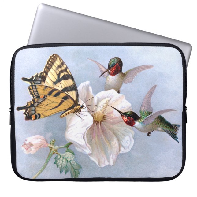 Capa Para Notebook Borboleta e colibris (Frente)