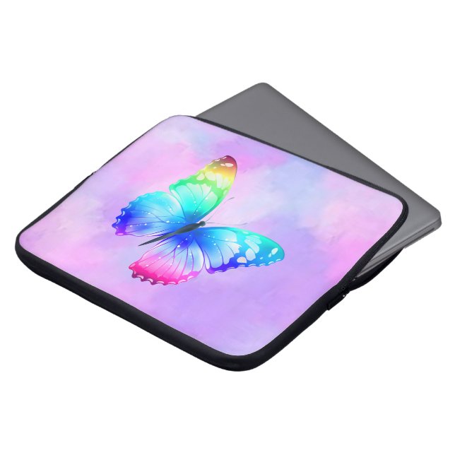 Capa Para Notebook Borboleta em Flor (Frente Topo)