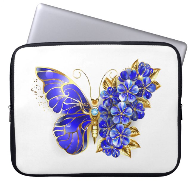Capa Para Notebook Borboleta Flor Sapphire (Frente)