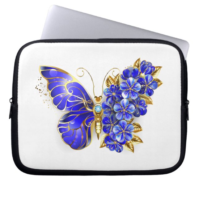 Capa Para Notebook Borboleta Flor Sapphire (Frente)