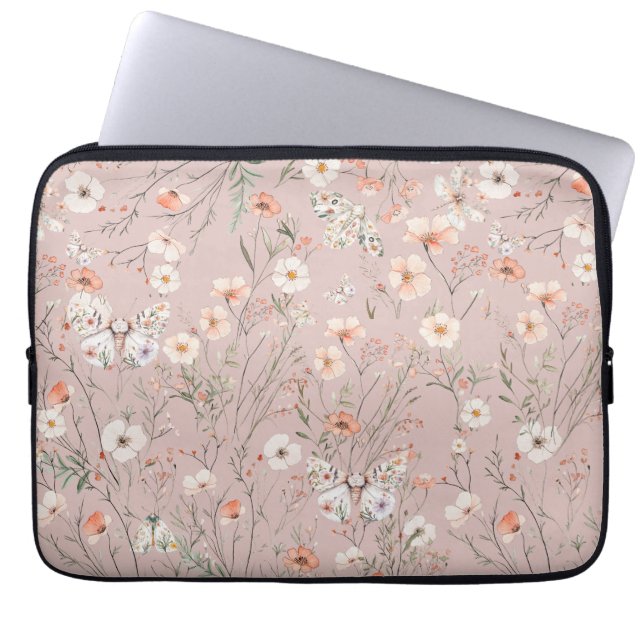 Capa Para Notebook Borboleta Floral Boho Wildflower (Frente)