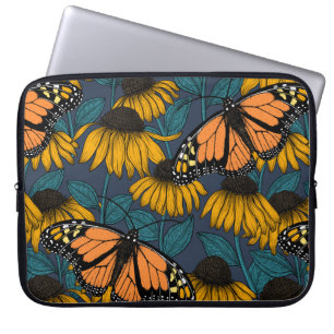 Capa Para Notebook Borboleta-monarca em compositores amarelos
