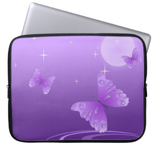 Capa Para Notebook Borboleta roxa no lago Dewy