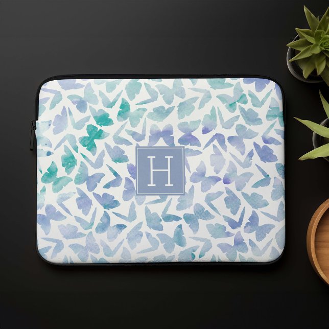 Capa Para Notebook Borboletas Aquarelas Monograma (Criador carregado)