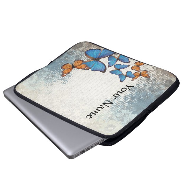 Capa Para Notebook Borboletas azuis (Frente Inferior)