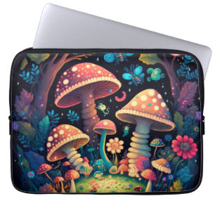 Capa Para Notebook Borboletas de cogumelos mágicos