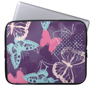 Capa Para Notebook Borboletas de grafite ixeladas em cores bonito p