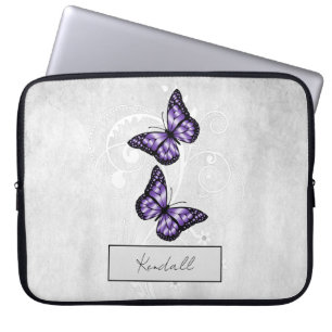 Capa Para Notebook Borboletas Roxas Brilhantes