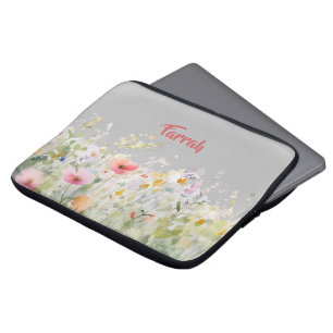 Capa Para Notebook Borda de Flores Selvagens Personalizada